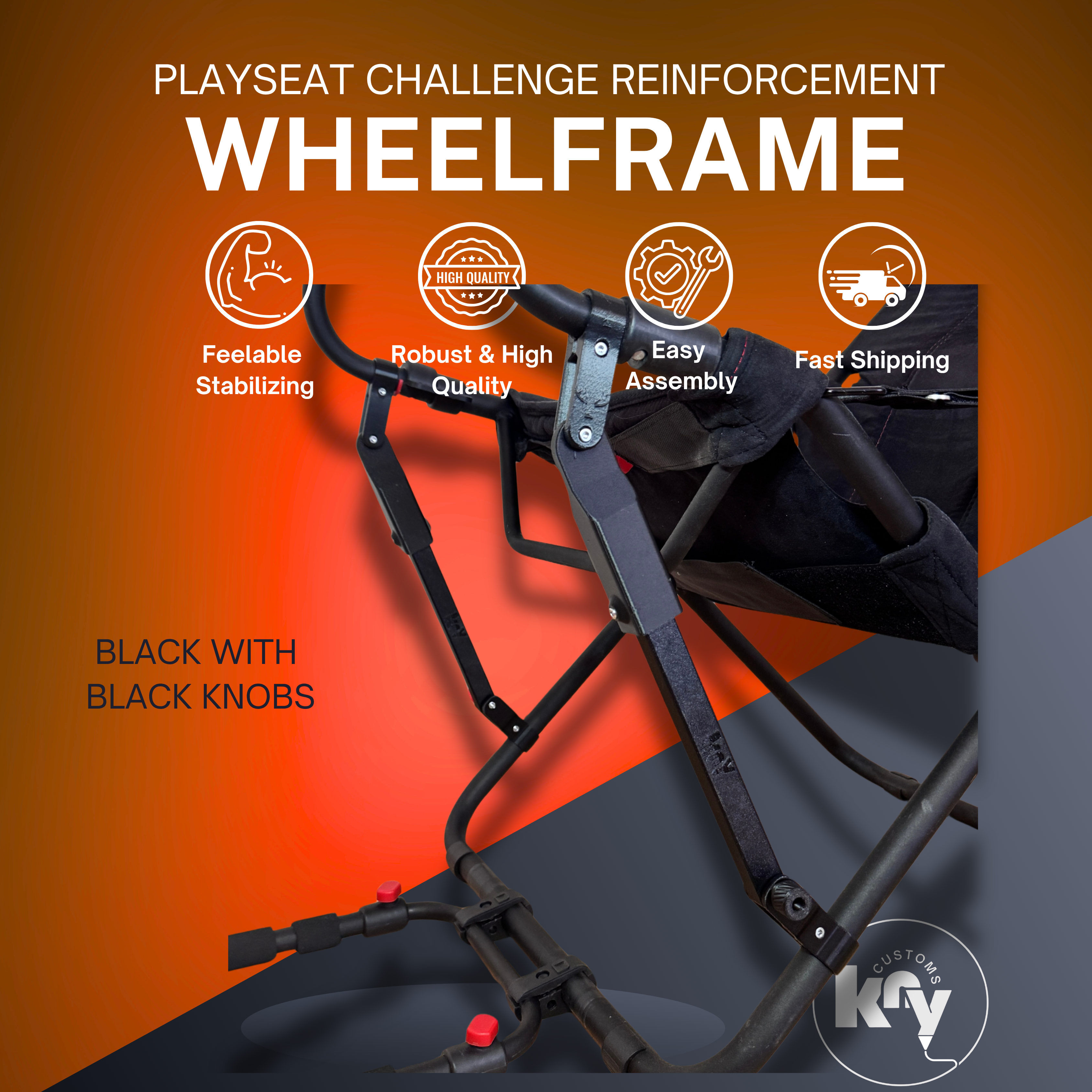 Wheelframe Reinforcement Mod (Playseat Challenge) - knycustoms
