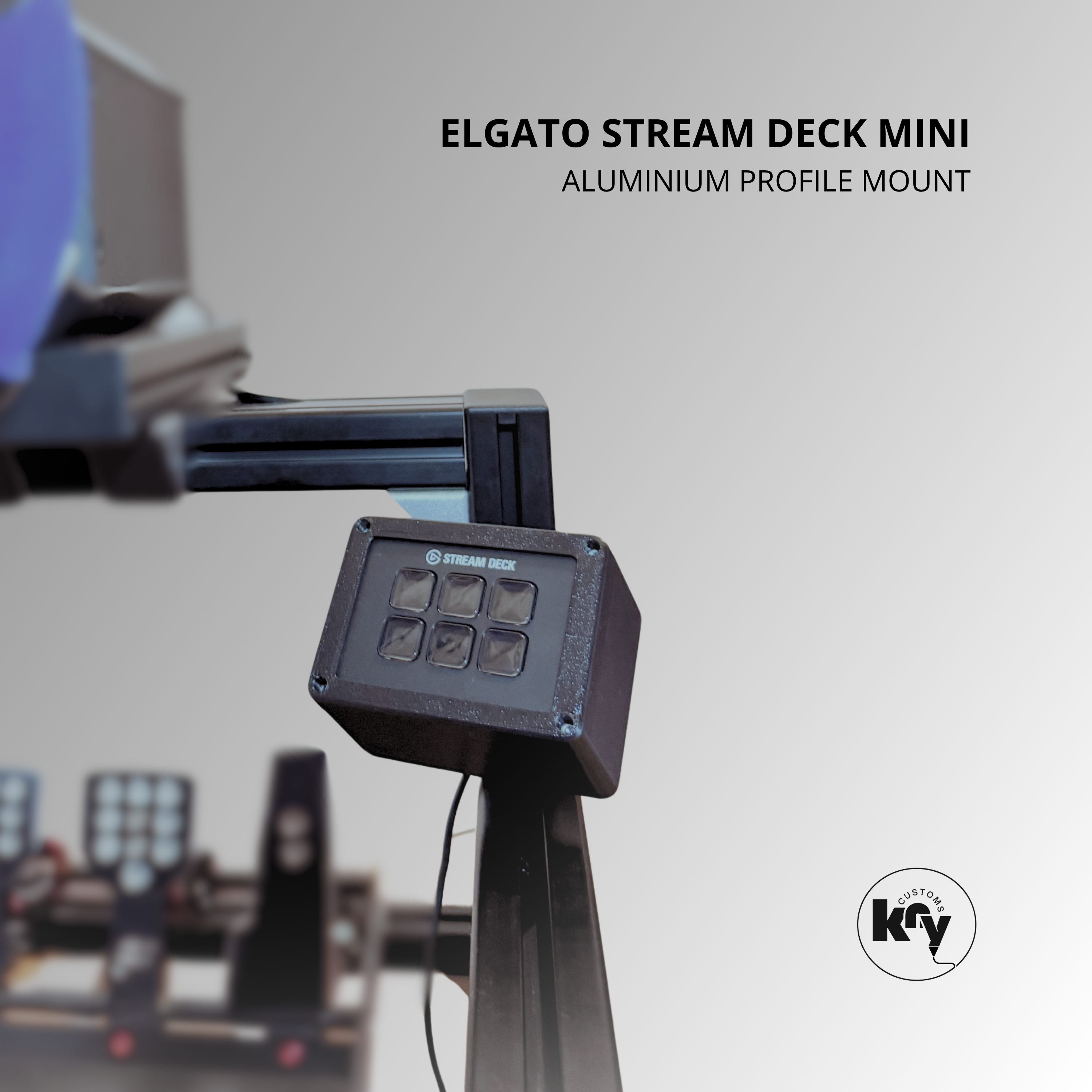 Elgato Stream Deck Mini Holder Mount for Aluprofile / Simracing Rig - knycustoms