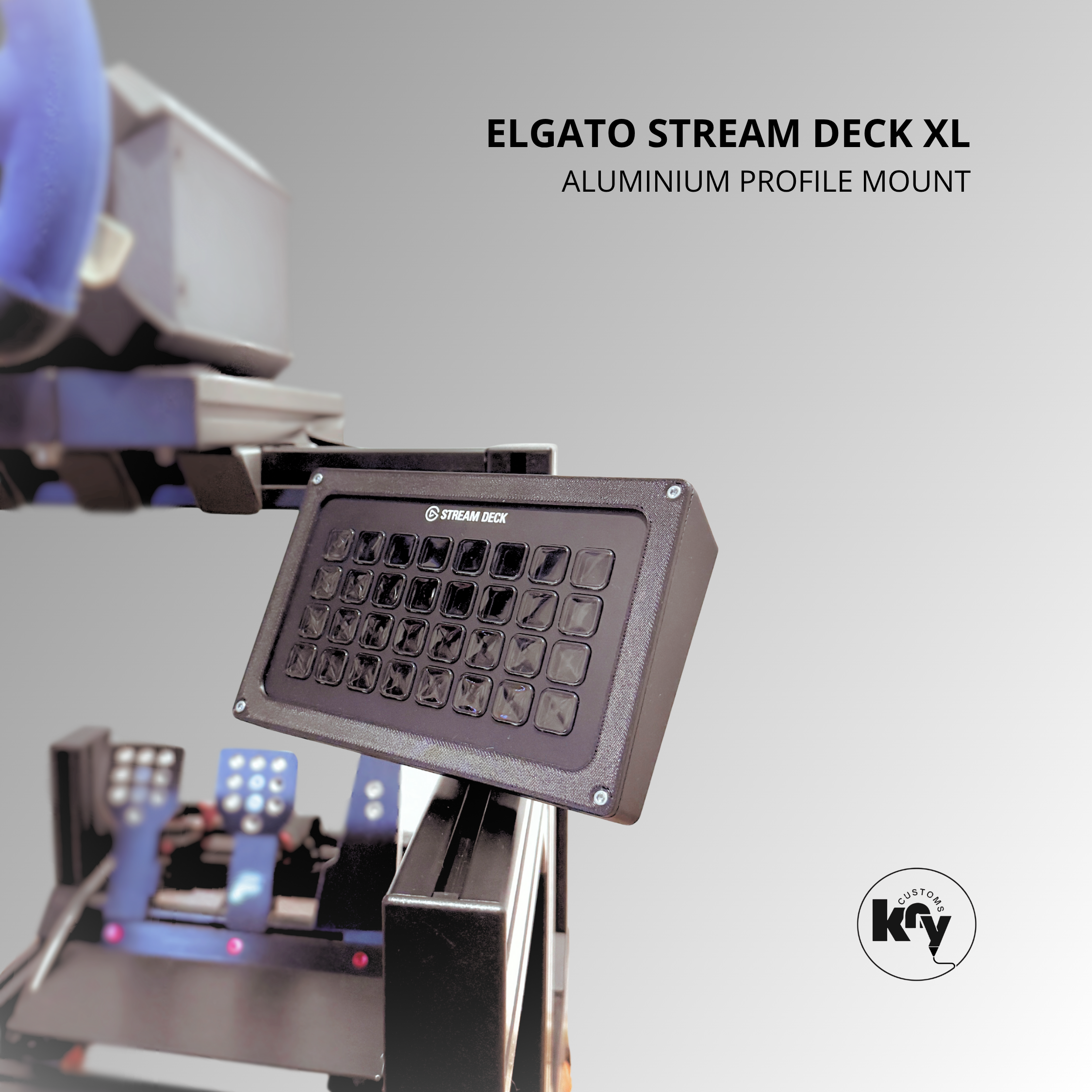 Elgato Stream Deck XL Holder Mount for Aluprofile / Simracing Rig - knycustoms