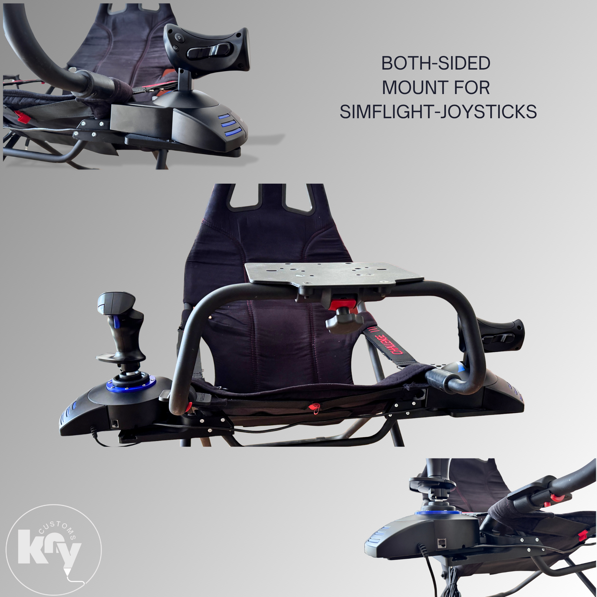 Universal Flightstick / HOTAS Mount for Playseat Challenge - knycustoms