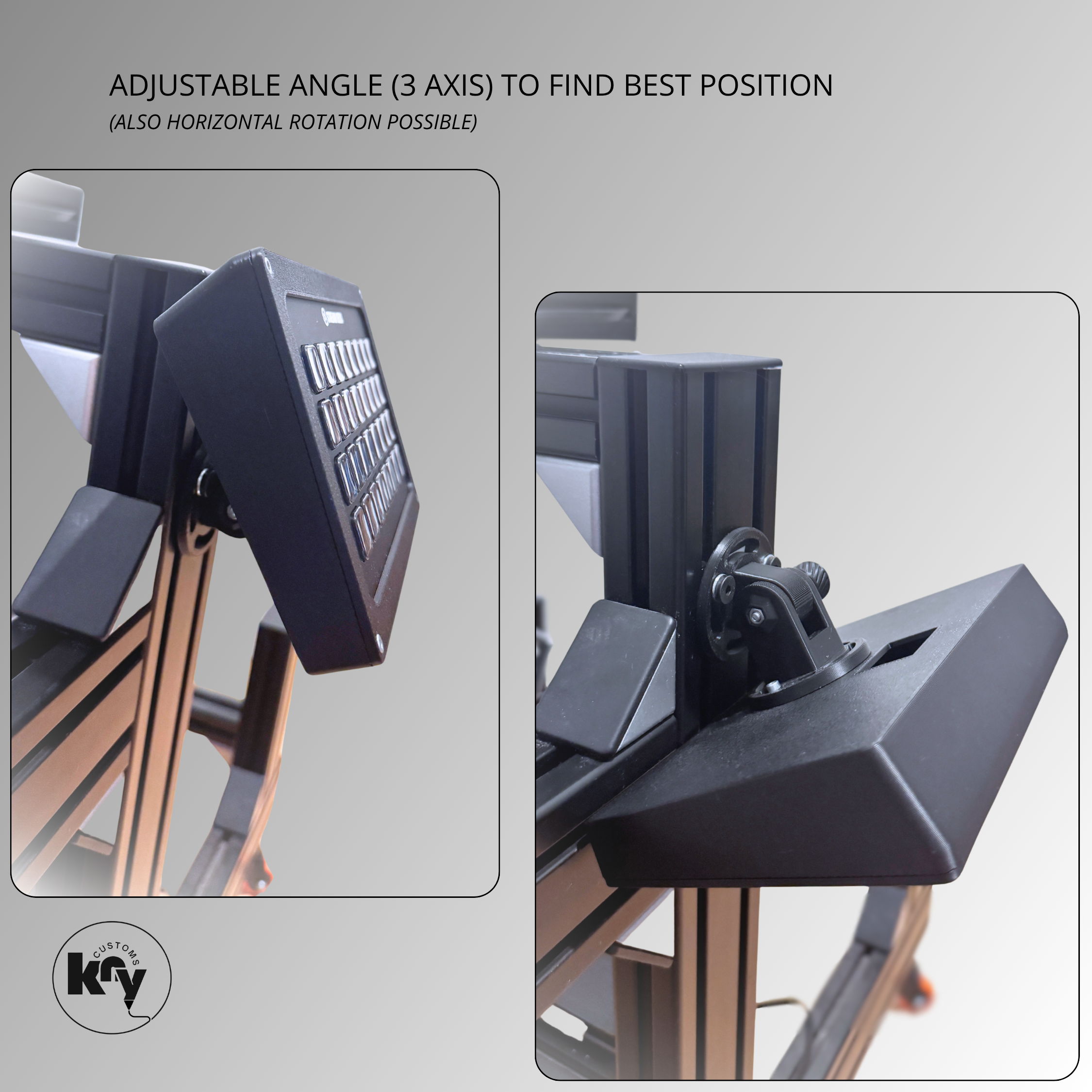 Elgato Stream Deck XL Holder Mount for Aluprofile / Simracing Rig - knycustoms