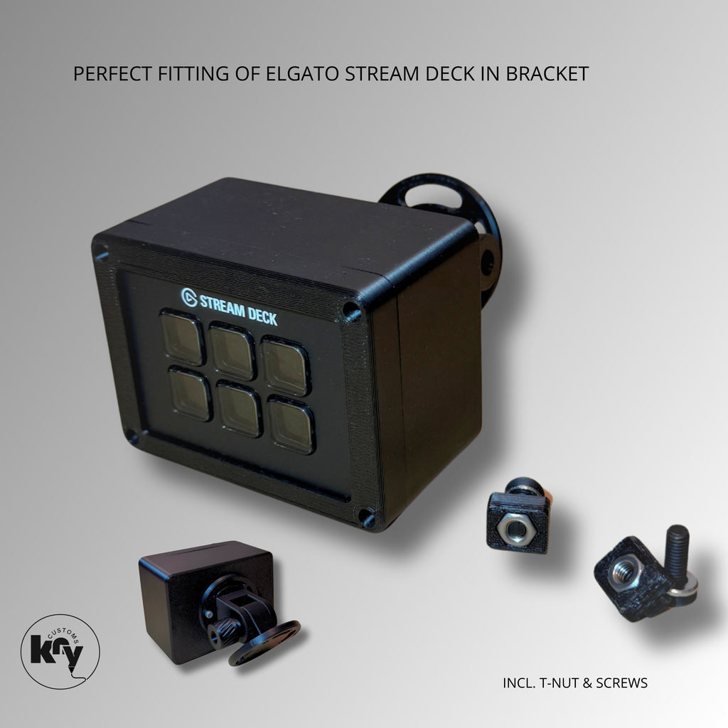 Elgato Stream Deck Mini Holder Mount for Aluprofile / Simracing Rig - knycustoms