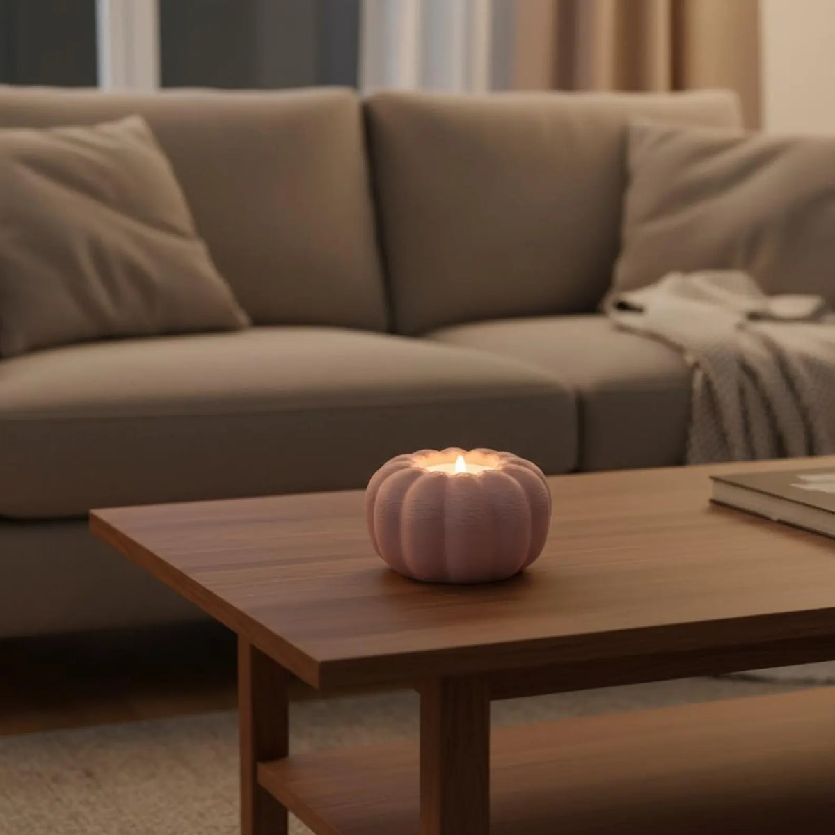 Kürbis Teelichthalter 3D gedruckt-Herbst & Halloween Deko, moderne Tischdeko, gemütliche Geschenkidee