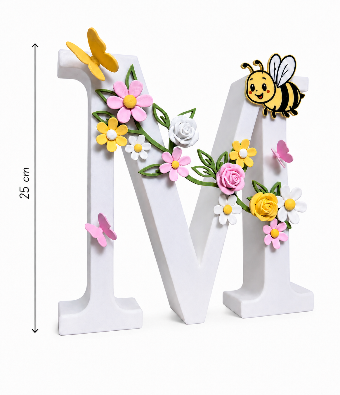 BeezyFlowerPower | Personalisierter 3D Buchstabe mit Name | LED Nachtlicht Babyzimmer | Kinderzimmer Deko | Geschenk zur Geburt - knycustoms