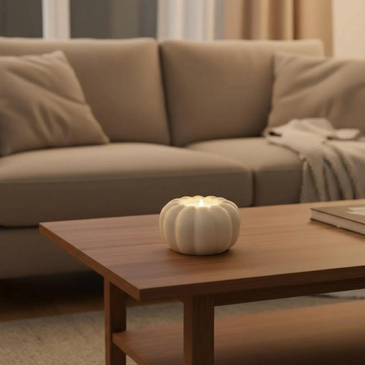 Kürbis Teelichthalter 3D gedruckt-Herbst & Halloween Deko, moderne Tischdeko, gemütliche Geschenkidee