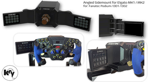 Angled Sidemount for Elgato MK1 or MK2 for FANATEC Wheelbases - knycustoms