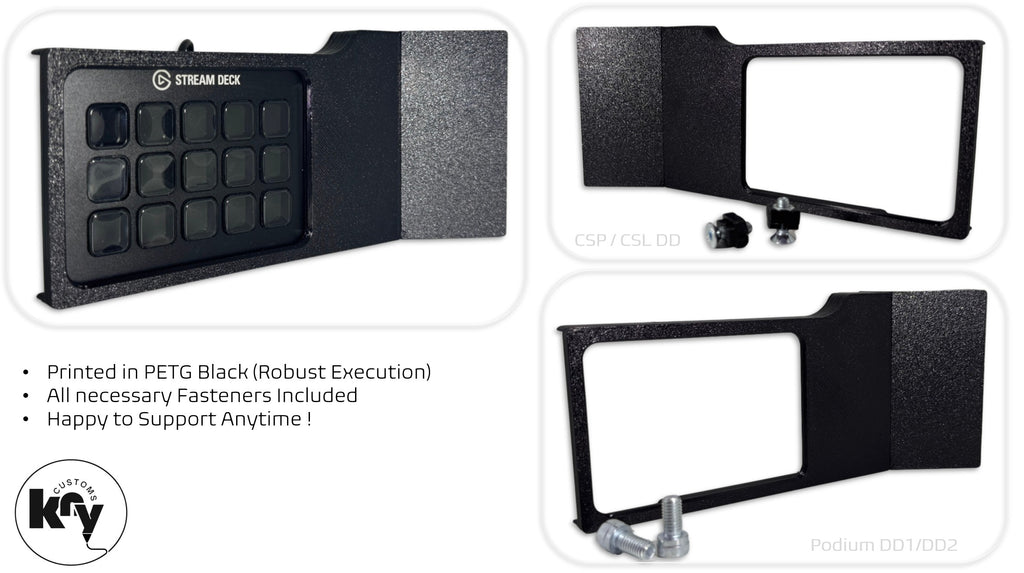 Angled Sidemount for Elgato MK1 or MK2 for FANATEC Wheelbases - knycustoms