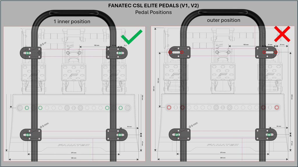 Playseat Challenge Pedalmounts für Fanatec - knycustoms