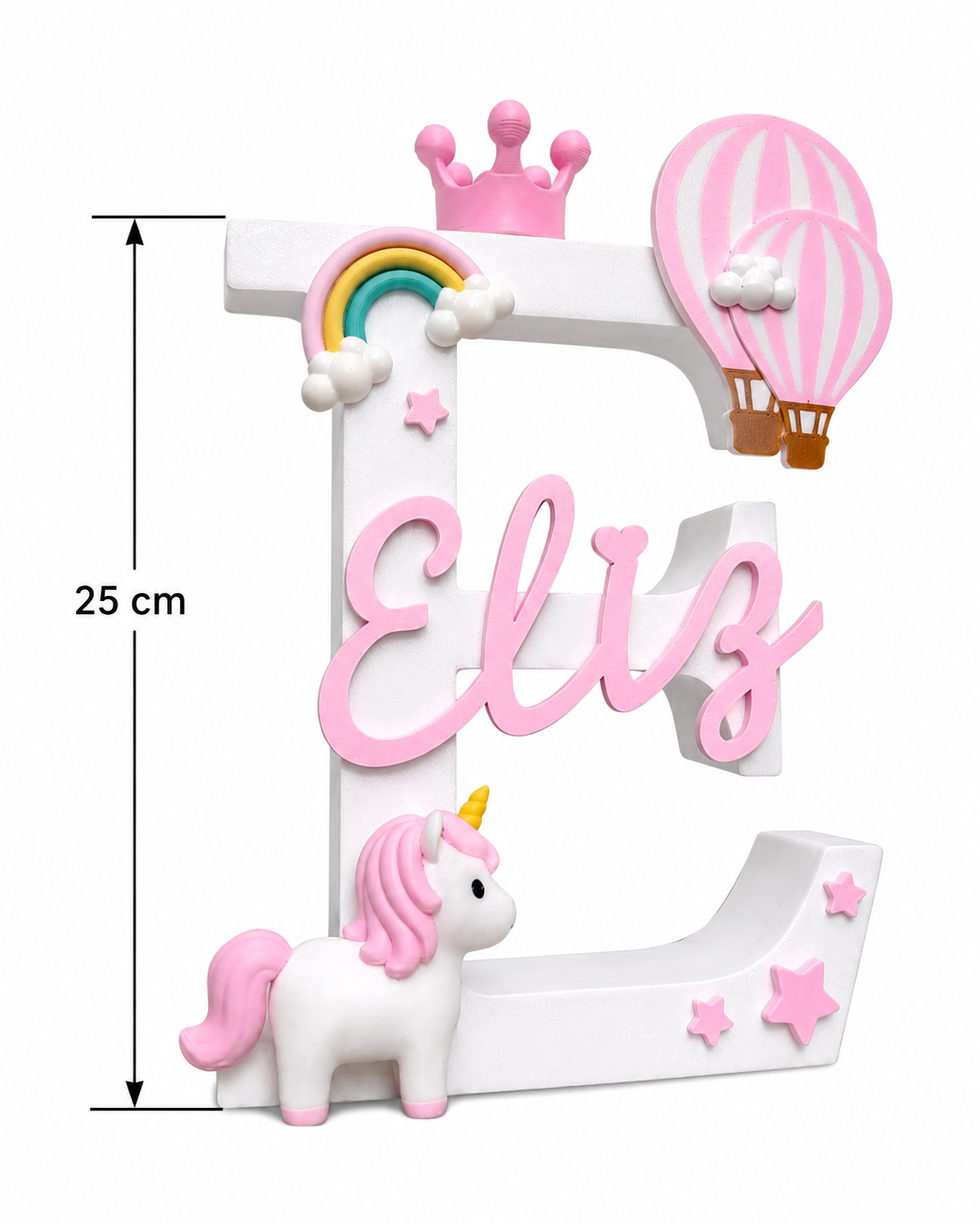 SweetLittleUnicorn | Personalisierter 3D Buchstabe mit Name | LED Nachtlicht Babyzimmer | Kinderzimmer Deko | Geschenk zur Geburt - knycustoms