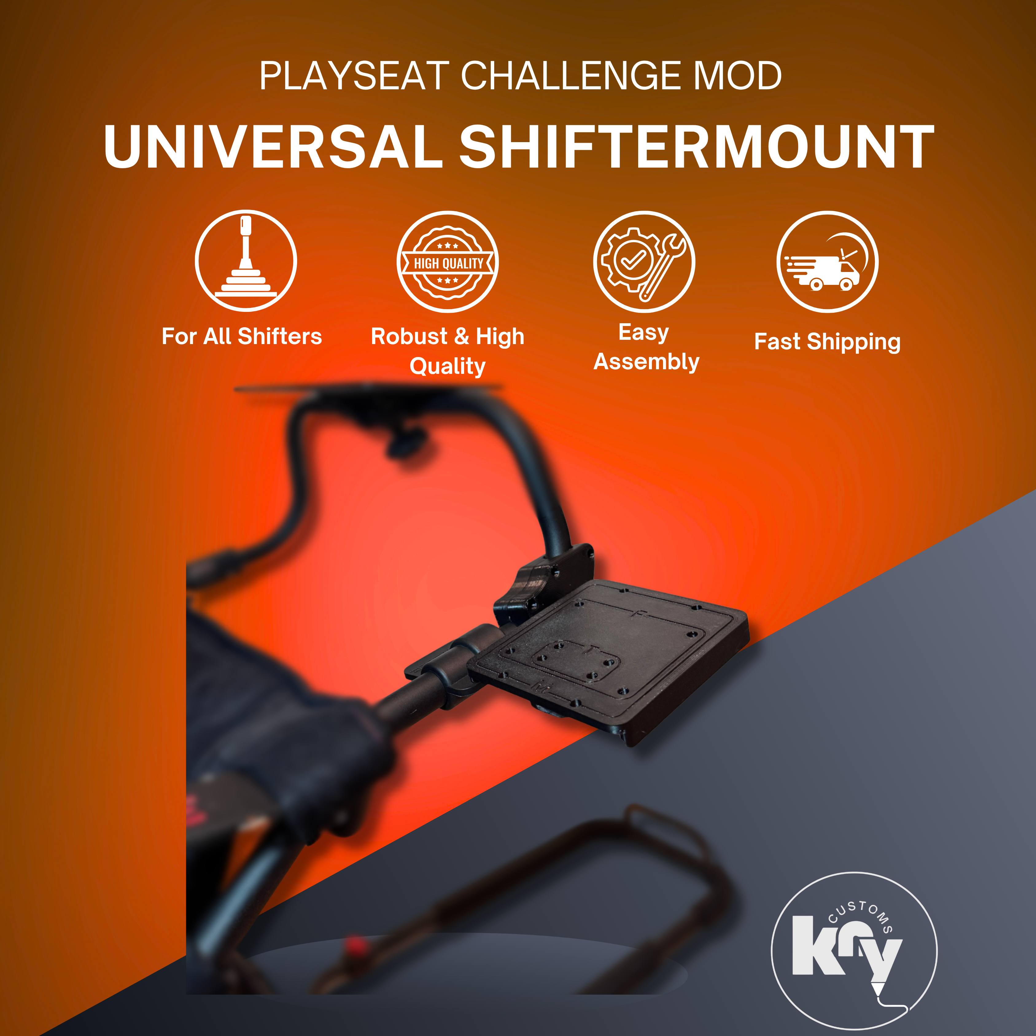 Universal Shiftermount for Playseat Challenge (for all Shifters) - knycustoms