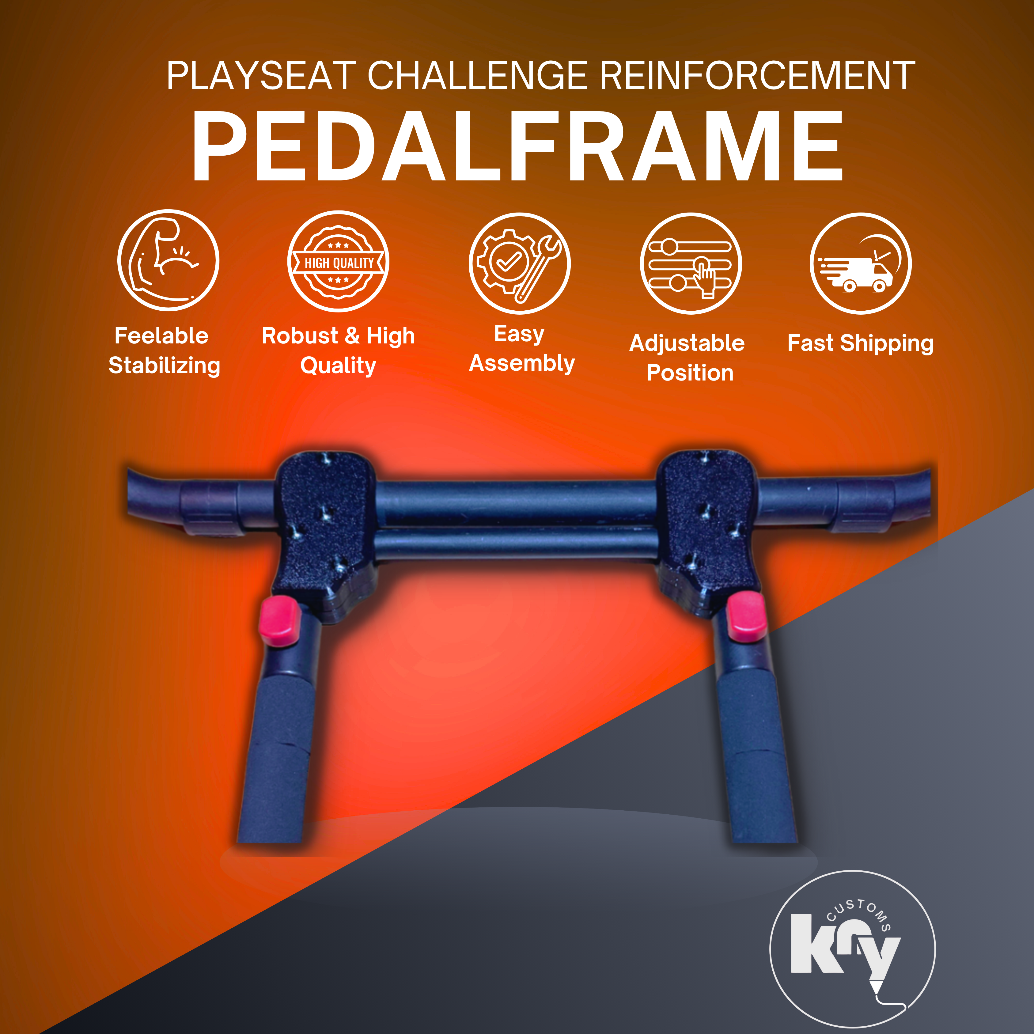 Pedalframe Reinforcement Mod (Playseat Challenge) - knycustoms