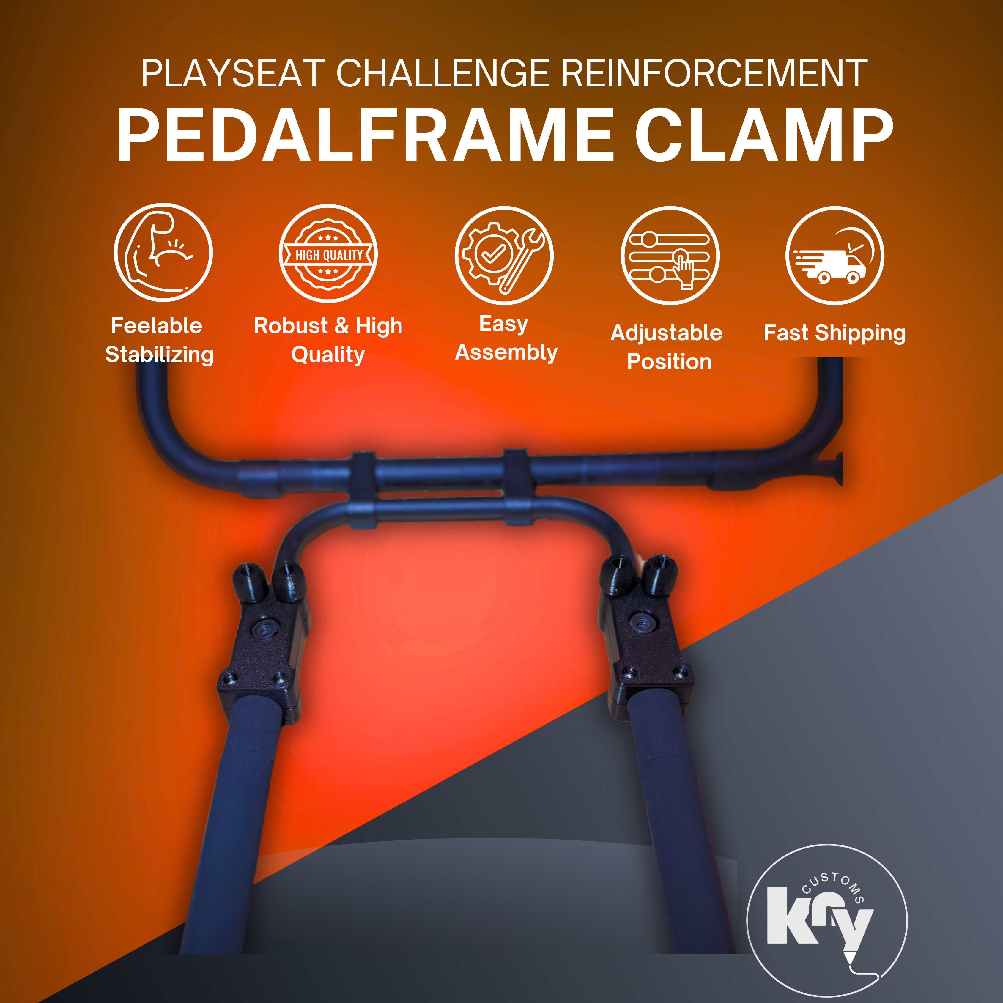 Pedalframe Clamps Mod (Playseat Challenge) - knycustoms